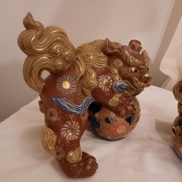 Vintage Japanese Kutani Foo Dogs/Lions - Picture 11 of 11